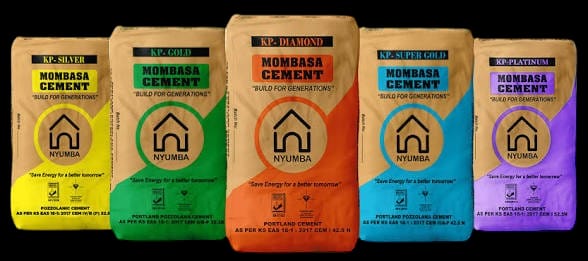 Nyumba cement product range — Silver, Gold, Diamond, Super Gold, Platinum